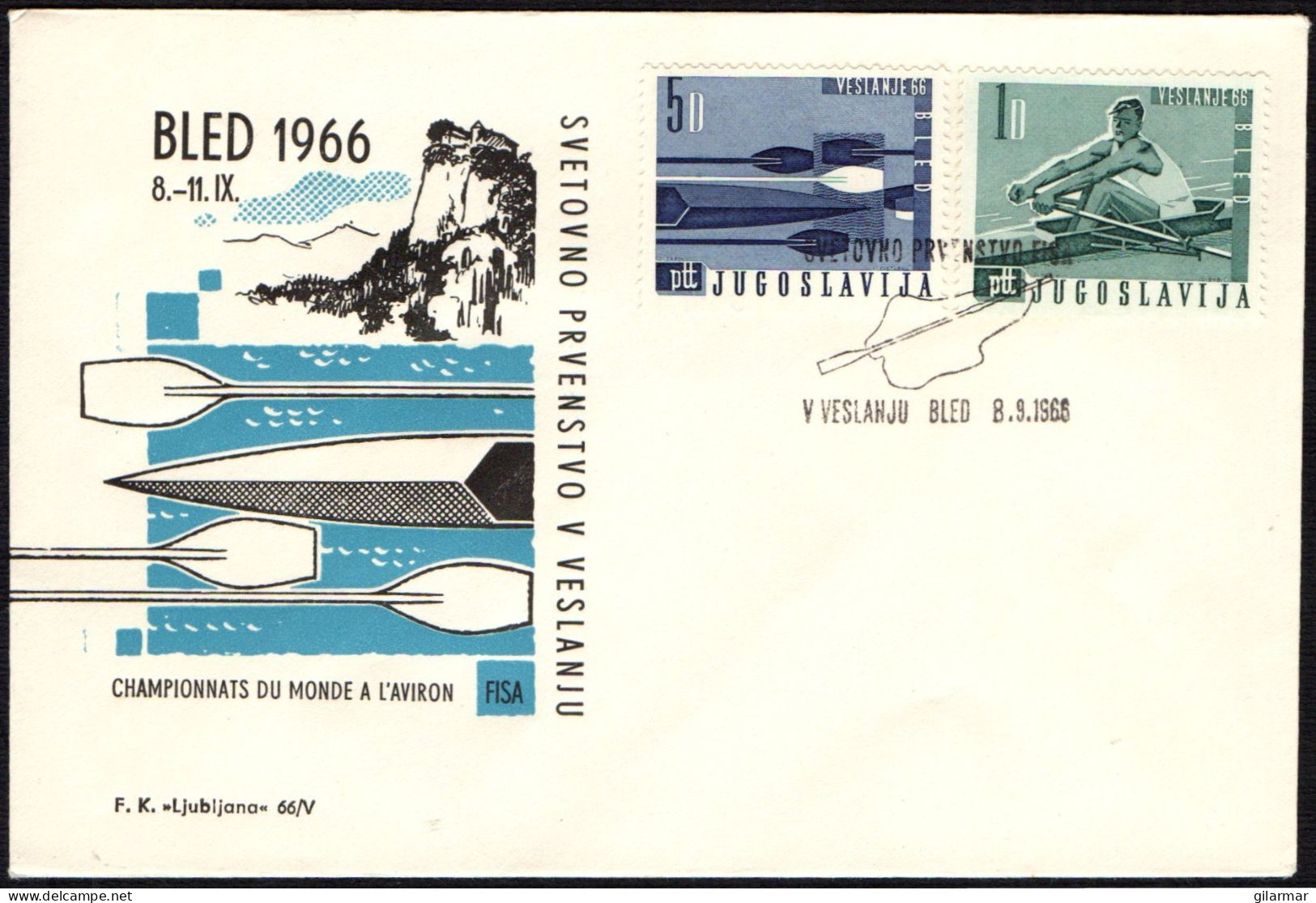 ROWING - YUGOSLAVIA BLED 1966 - CHAMPIONNATS DU MONDE D'AVIRON - M - Canottaggio