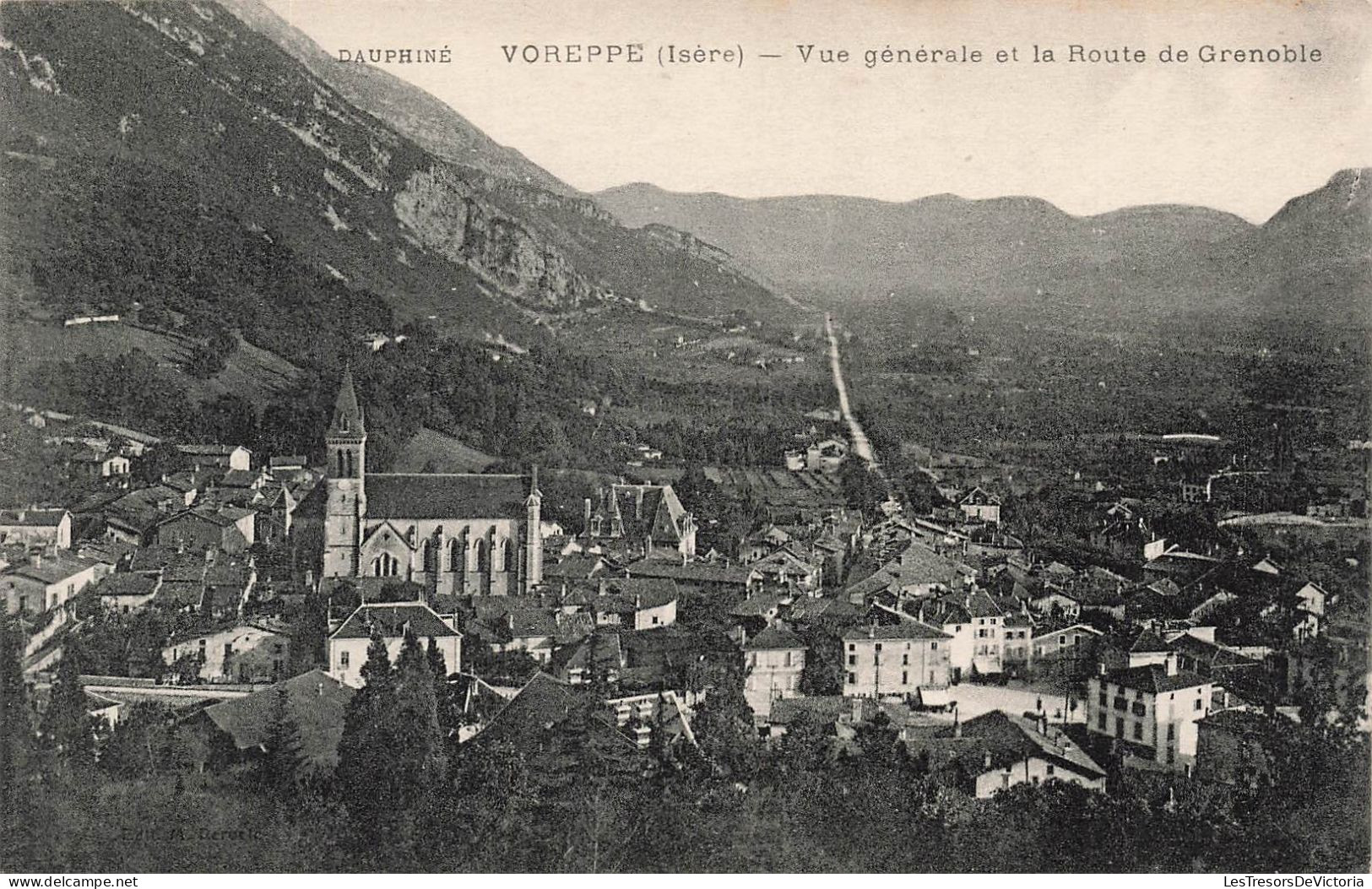 FRANCE -  Voreppe - Vue Générale De La Ville Et La Route De Grenoble - Carte Postale Ancienne - Voreppe