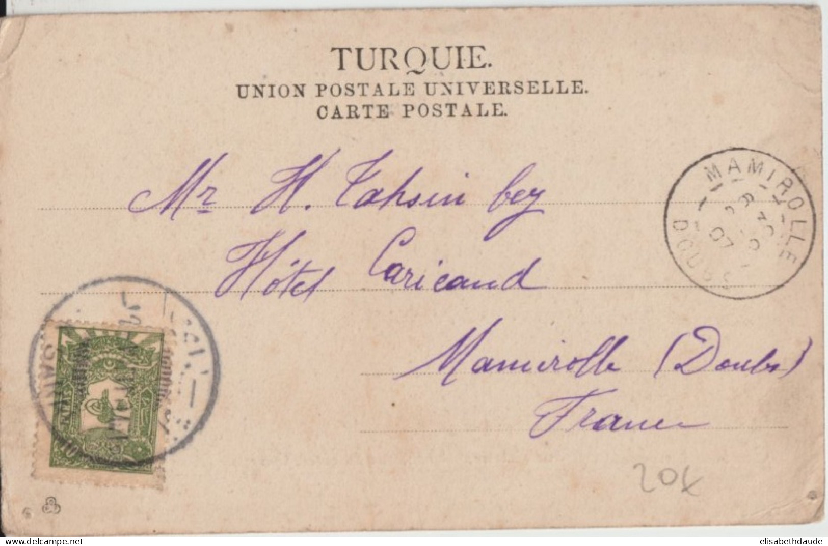 1907 - TURQUIE - CP De K.SARAI => MAMIROLLE (DOUBS) - Covers & Documents