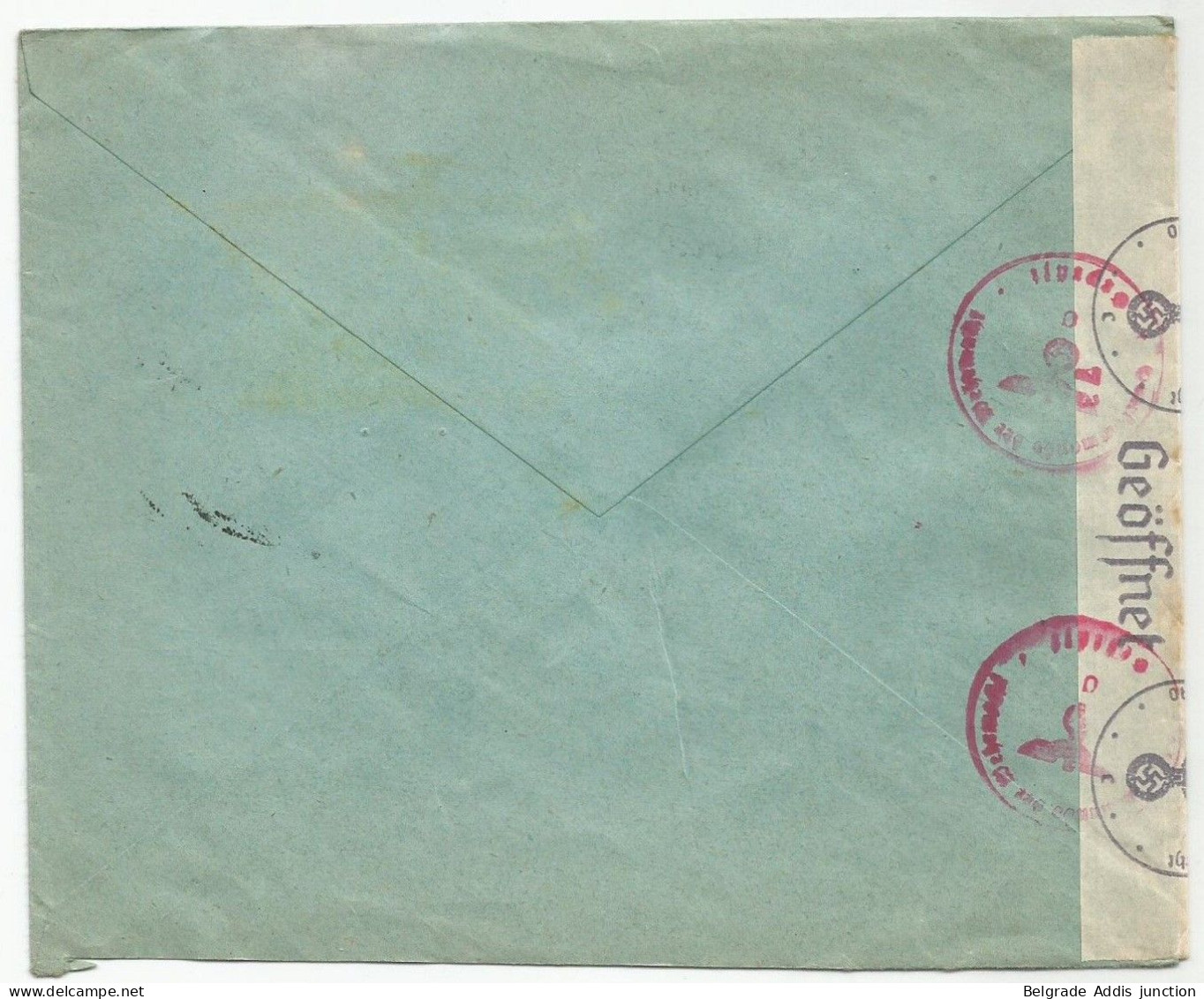 Belgique Belgien Occupation Eupen Deutsche Besetzung DR 1940 Lettre Censure Censored Cover - Oorlog 40-45 (Brieven En Documenten)