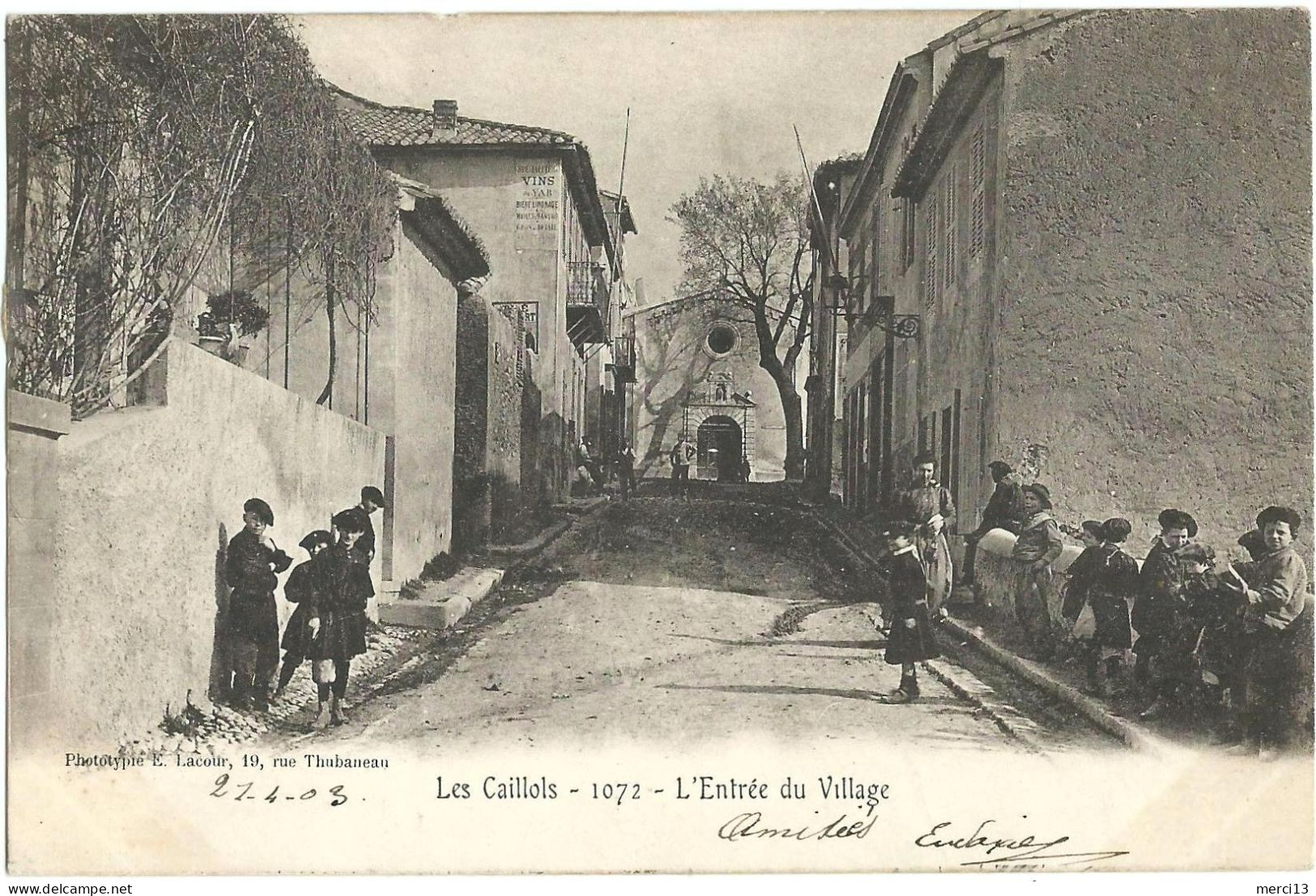 Précurseur LES CAILLOLS (13) – L’Entrée Du Village. Editeur Lacour, N° 1072. - Les Caillols, La Valentine