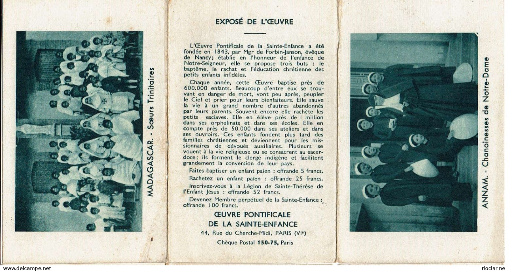 Lot De 2 Calendriers En 3 Volets 1939 "Oeuvre Pontificale De La Sainte Enfance"   Annam, Madagascar, Maduré - Klein Formaat: 1921-40