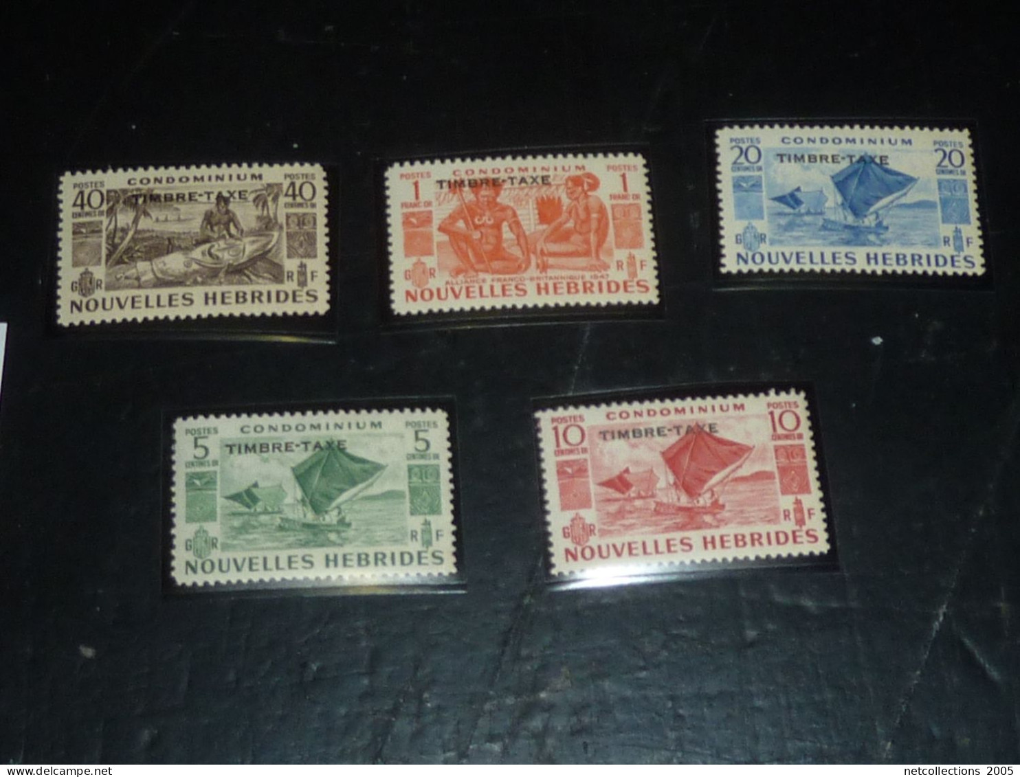 NOUVELLES HEBRIDES TIMBRE-TAXE 1953 N°26/30  - NEUF SANS CHARNIERE (CV) - Timbres-taxe