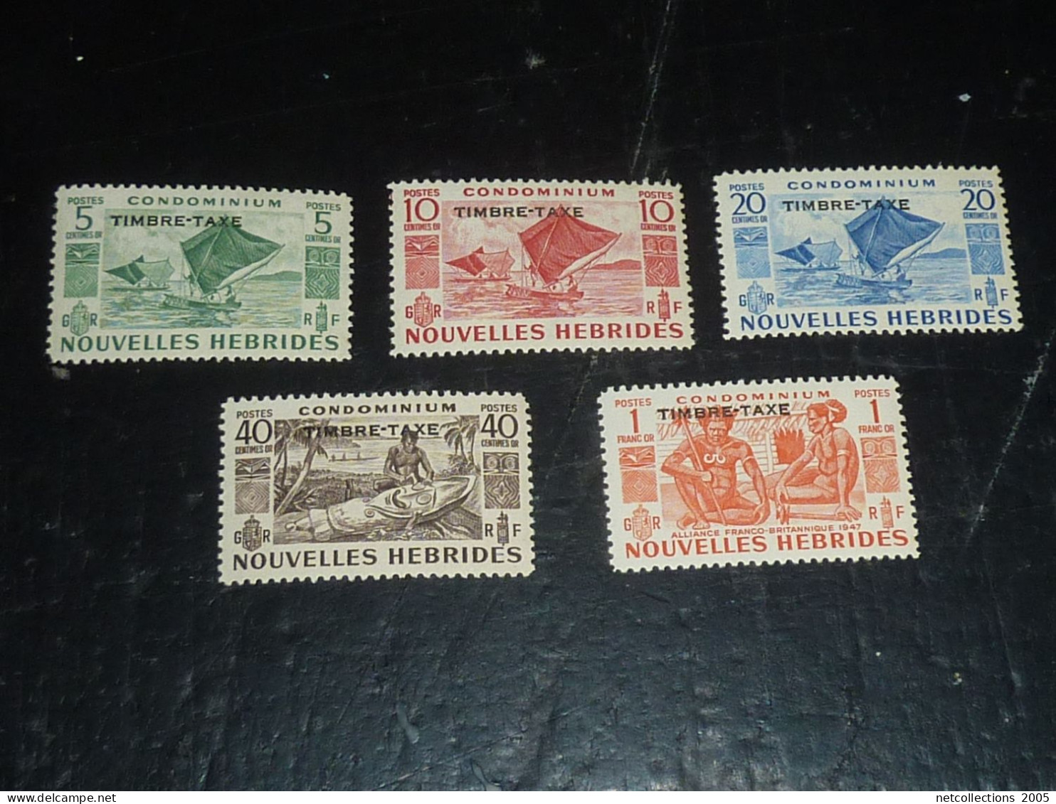 NOUVELLES HEBRIDES TIMBRE-TAXE 1953 N°26/30  - NEUF SANS CHARNIERE (CV) - Timbres-taxe