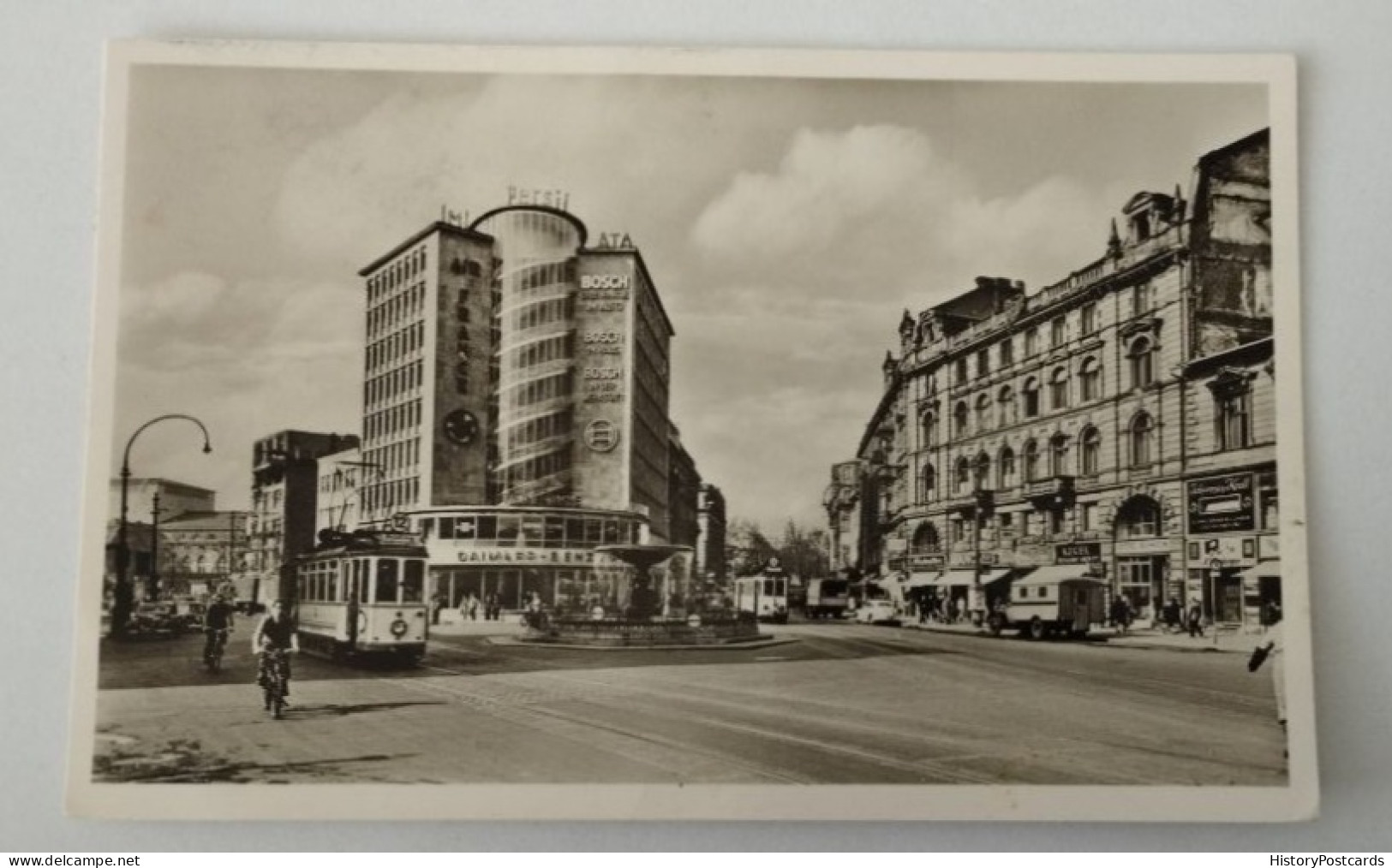 Frankfurt/Main, Juniorhaus, Strassenbahn, LKW, Reklame, Geschäfte, 1953 - Frankfurt A. Main