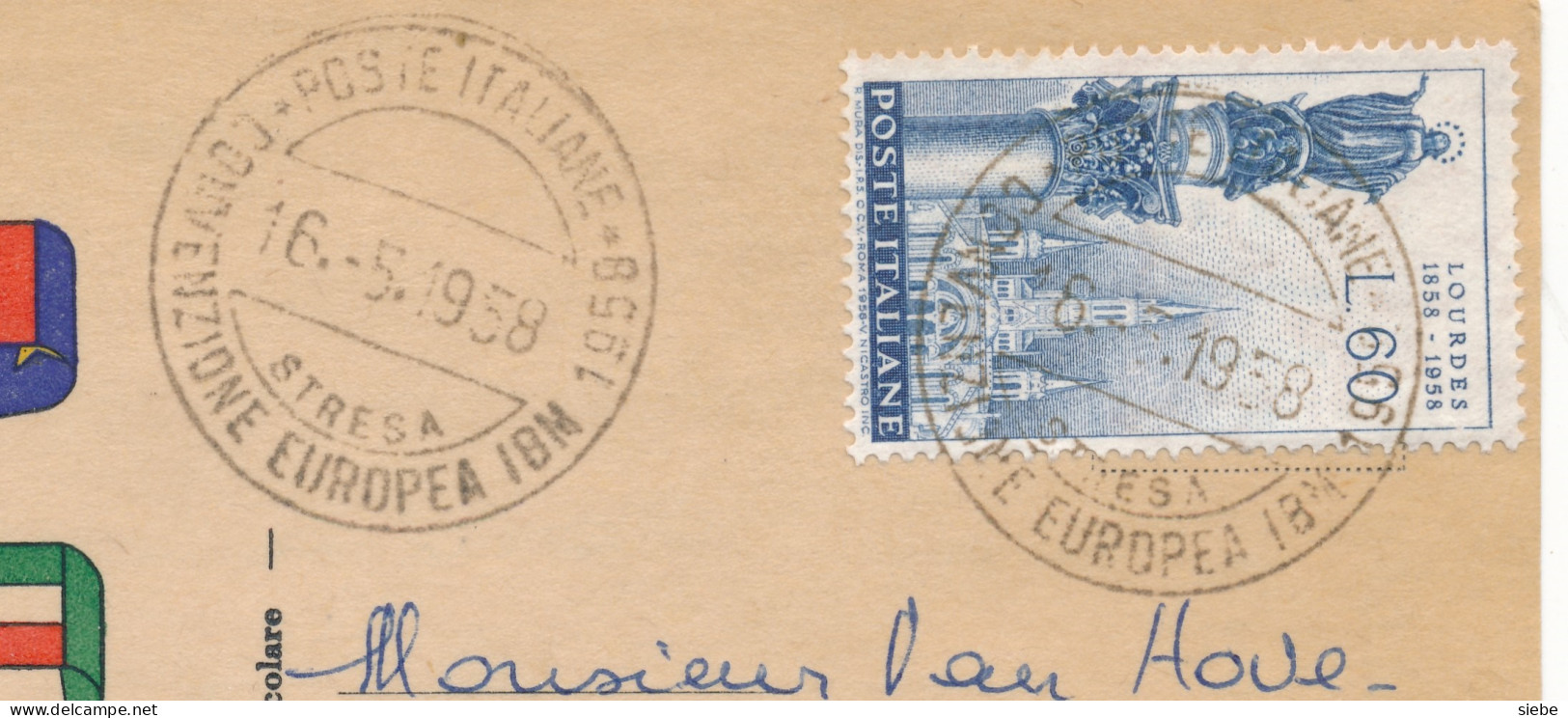 Italy – IBM World Trade – Poste Italiane – Stresa – 16.5.1958 – Convensione Europia IBM - Informatique