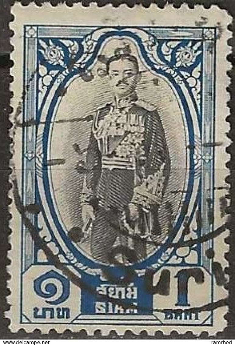 THAILAND 1928 King Prajadhipok - 1b. - Black And Blue FU - Thailand