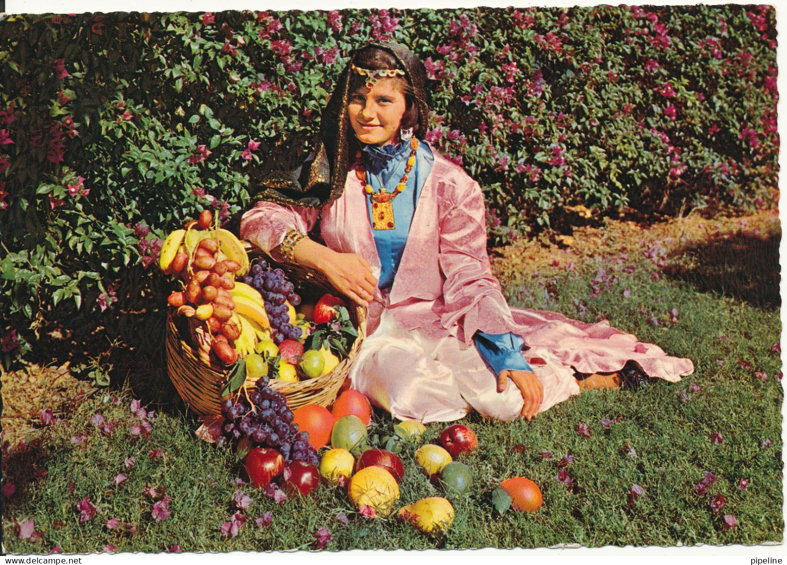 Lebanon Postcard Sent To Denmark 21-10-1969 (Lebanese Fruits) - Liban