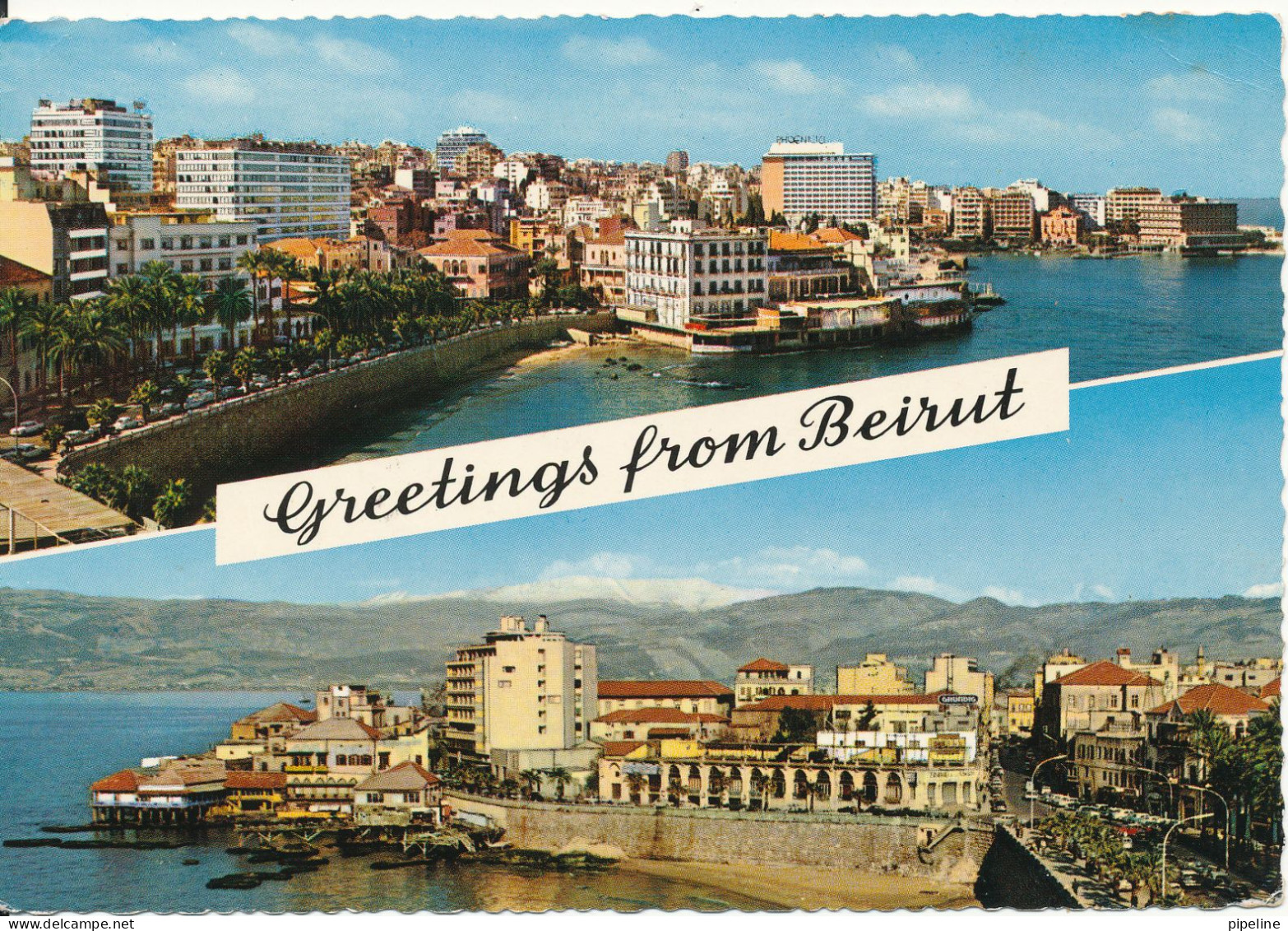Lebanon Postcard Beirut Sent To Denmark 15-8-1965 (General View Taken From The French Avenue) - Liban