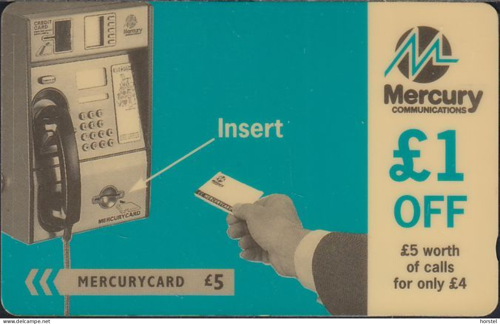 Mercury - MER477 Promotional Card ( £1 OFF) -  Phone - £5 - 20MERF - Mercury Communications & Paytelco