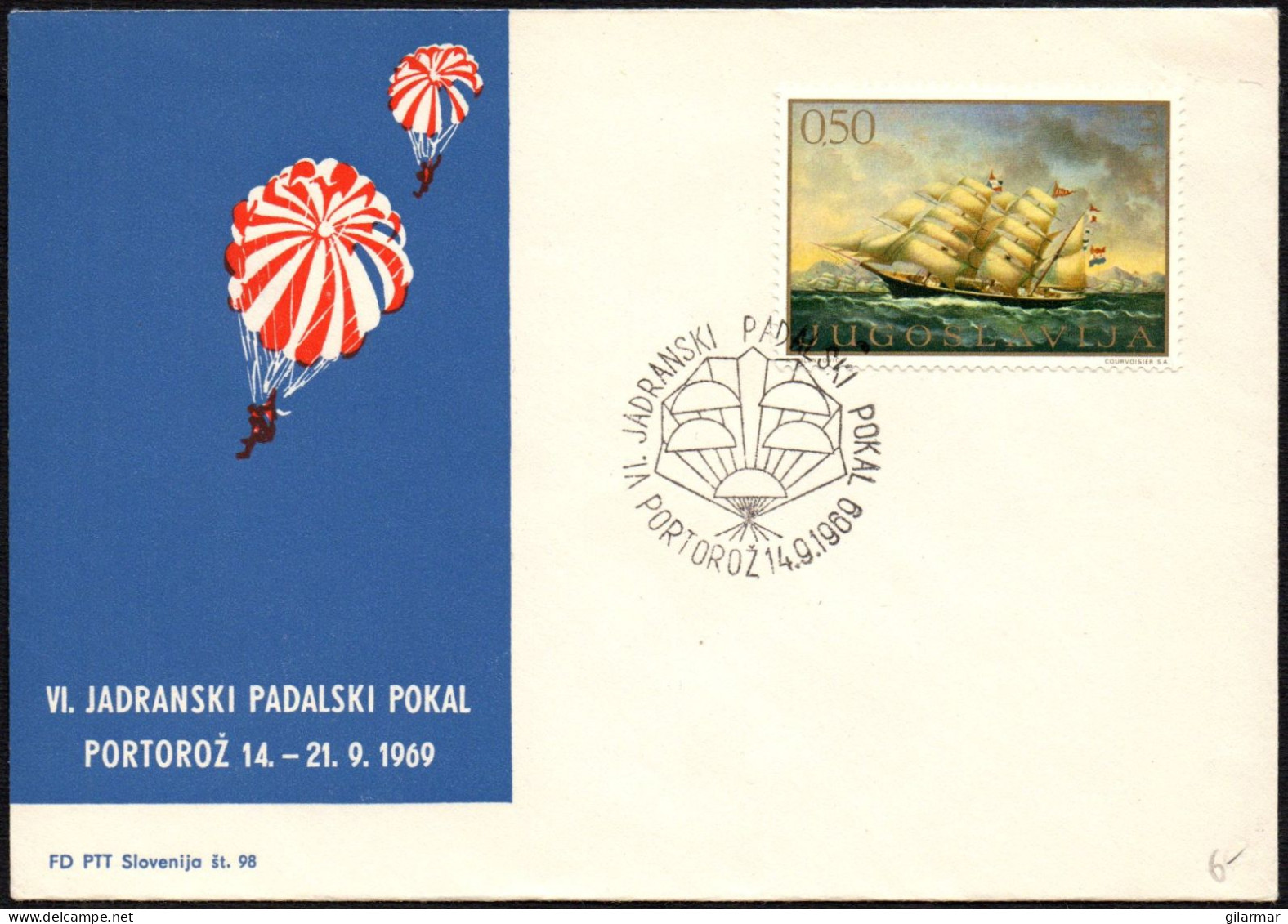 YUGOSLAVIA PORTOROZ 1969 - VI ADRIATIC PARACHUTE CUP - M - Parachutespringen