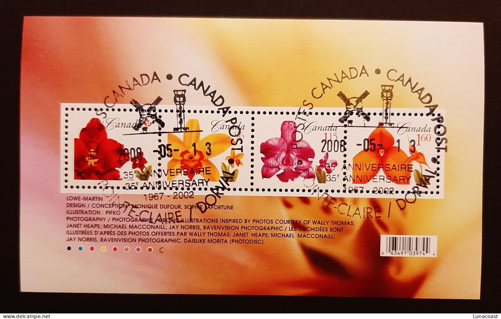 Canada 2007  USED Sc 2243   4,23$ Souvenir Sheet Flowers - Oblitérés