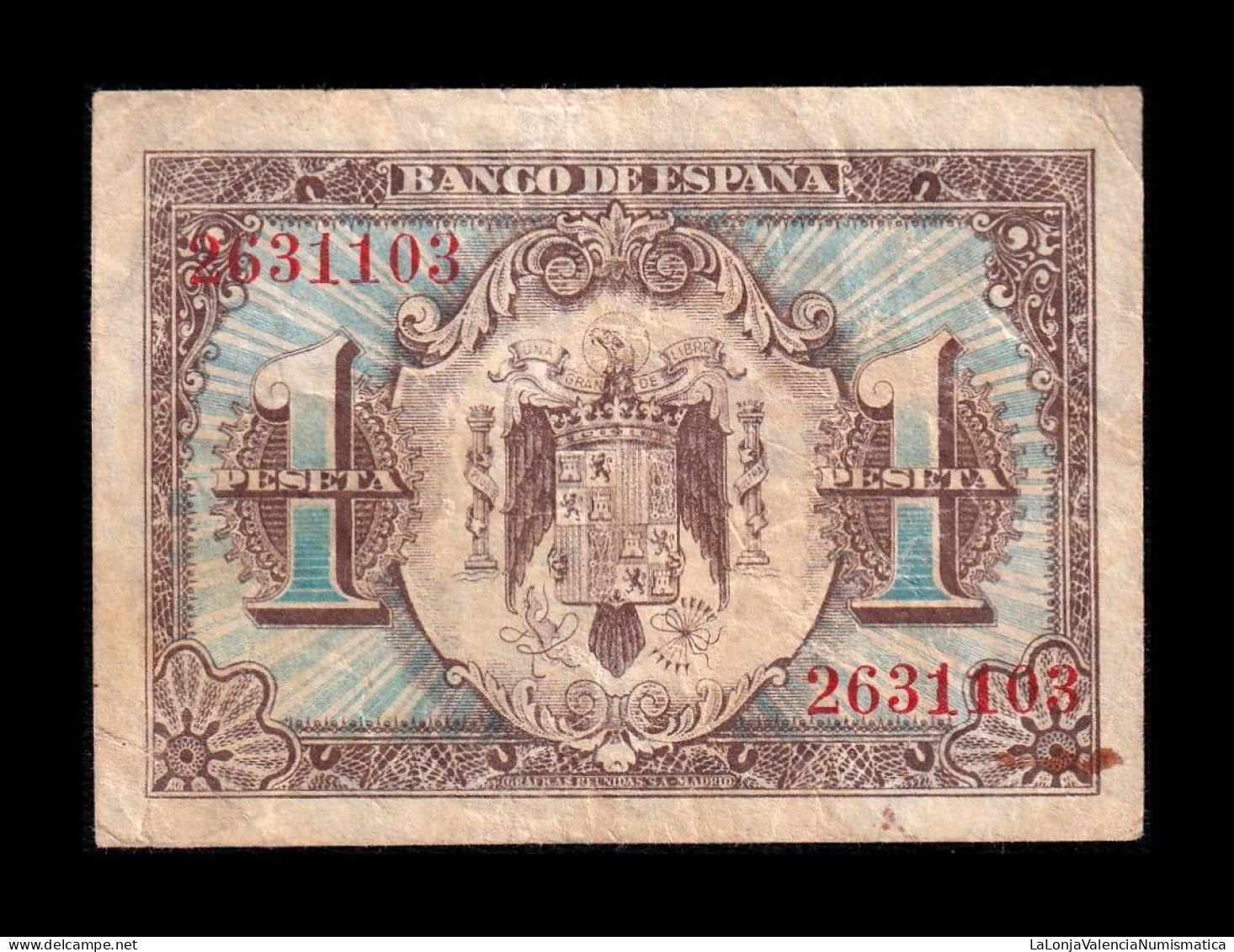 España Spain 1 Peseta Hernán Cortés 1940 Pick 121 Sin Serie Mbc Vf - 1-2 Pesetas