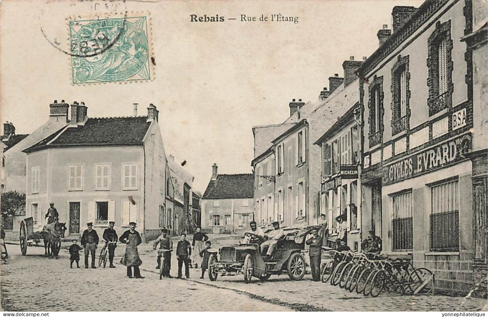 77 - SEINE ET MARNE - REBAIS - Rue De L'étang - Cycles EVRARD - Superbe Animation - 10907 - Rebais