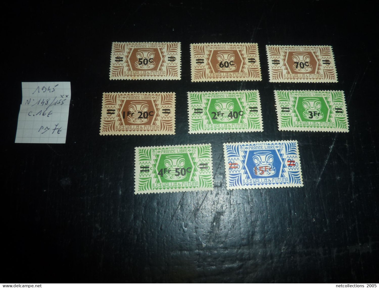 ILES WALLIS & FUTUNA - FRANCE LIBRE N°148/155  - NEUF SANS CHARNIERE (CV) - Unused Stamps