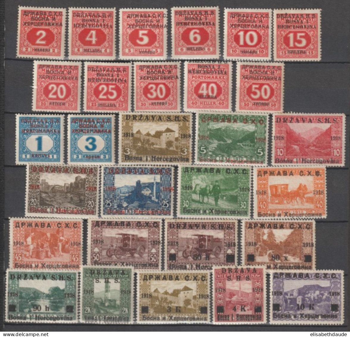 YOUGOSLAVIE - 1919 - SERIE COMPLETE De BOSNIE HERZEGOVINE ! * MLH - Unused Stamps