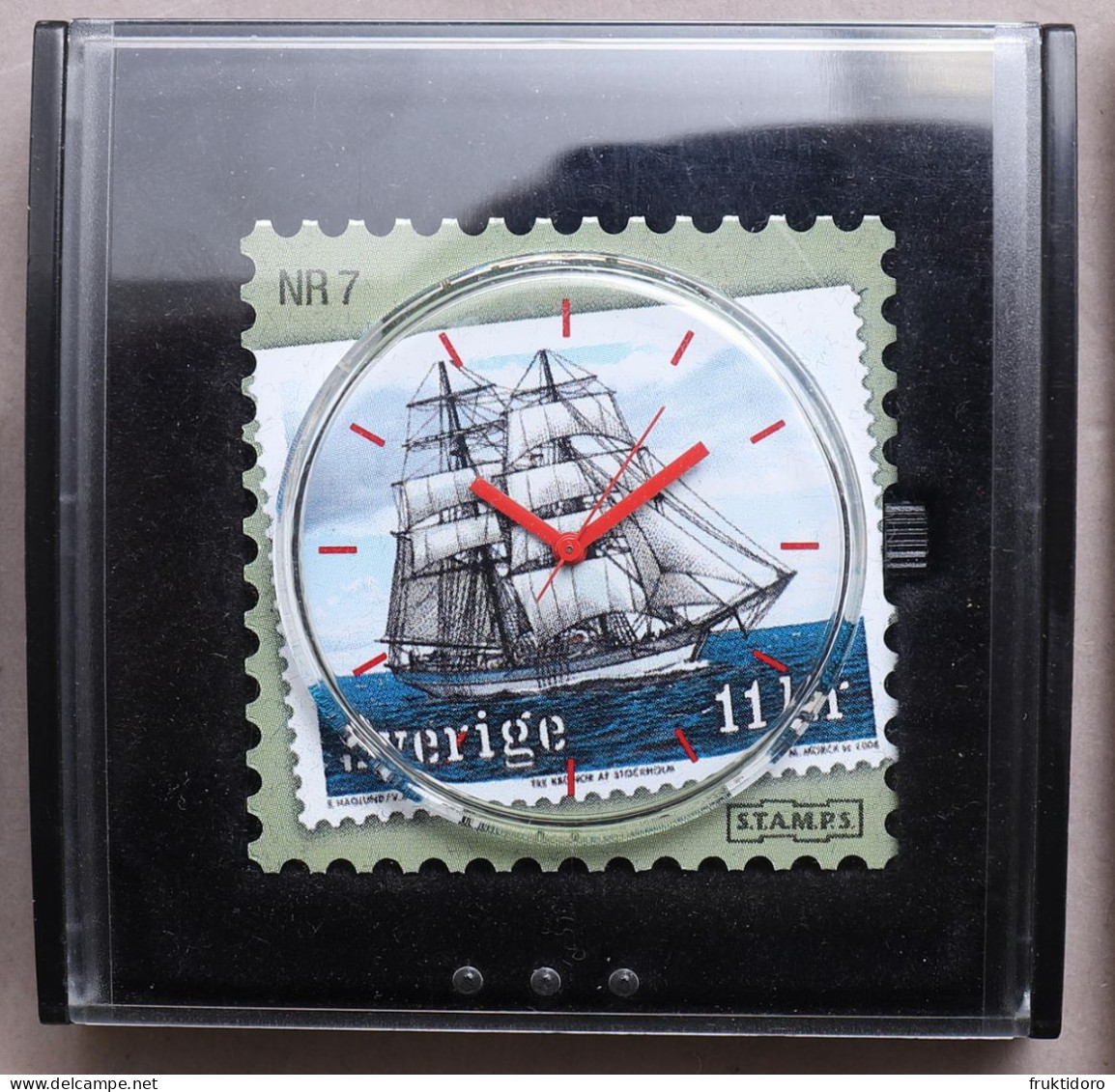 Sweden Stamp Clock Nr 7 - Sailboat T/S Gunilla - 2008 - Watches: Modern