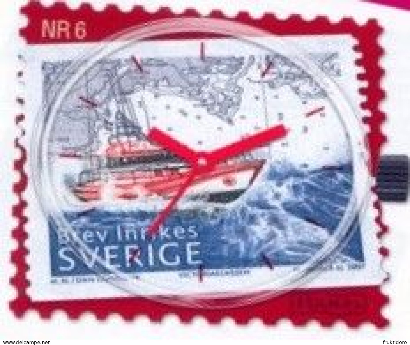 Sweden Stamp Clock Nr 6 - Offshore Rescue - Ship - Mi 2577 - 2007 - Watches: Modern