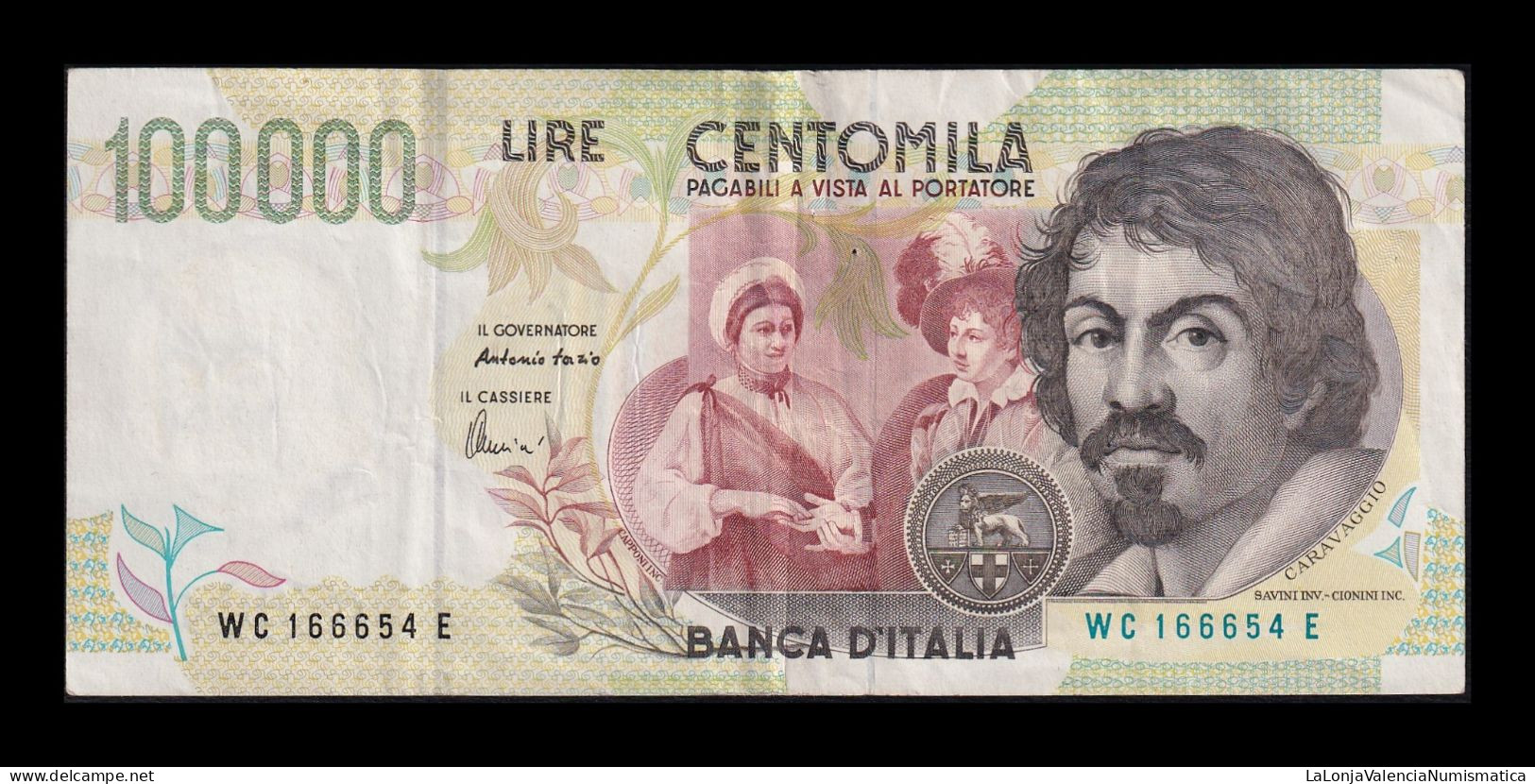 Italia Italy 100000 Lire Caravaggio 1994 Pick 117b Mbc/+ Vf/+ - Autres & Non Classés