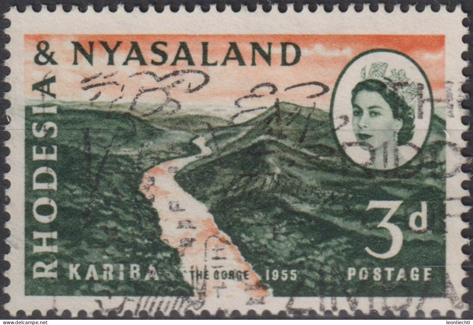 1960 Südrhodesien ° Mi:GB-RH 34, Sn:GB-RH 172, Yt:GB-RH 33,Kariba Gorge, Opening Of Kariba Hydro-electric Power Plant - Rhodesia & Nyasaland (1954-1963)