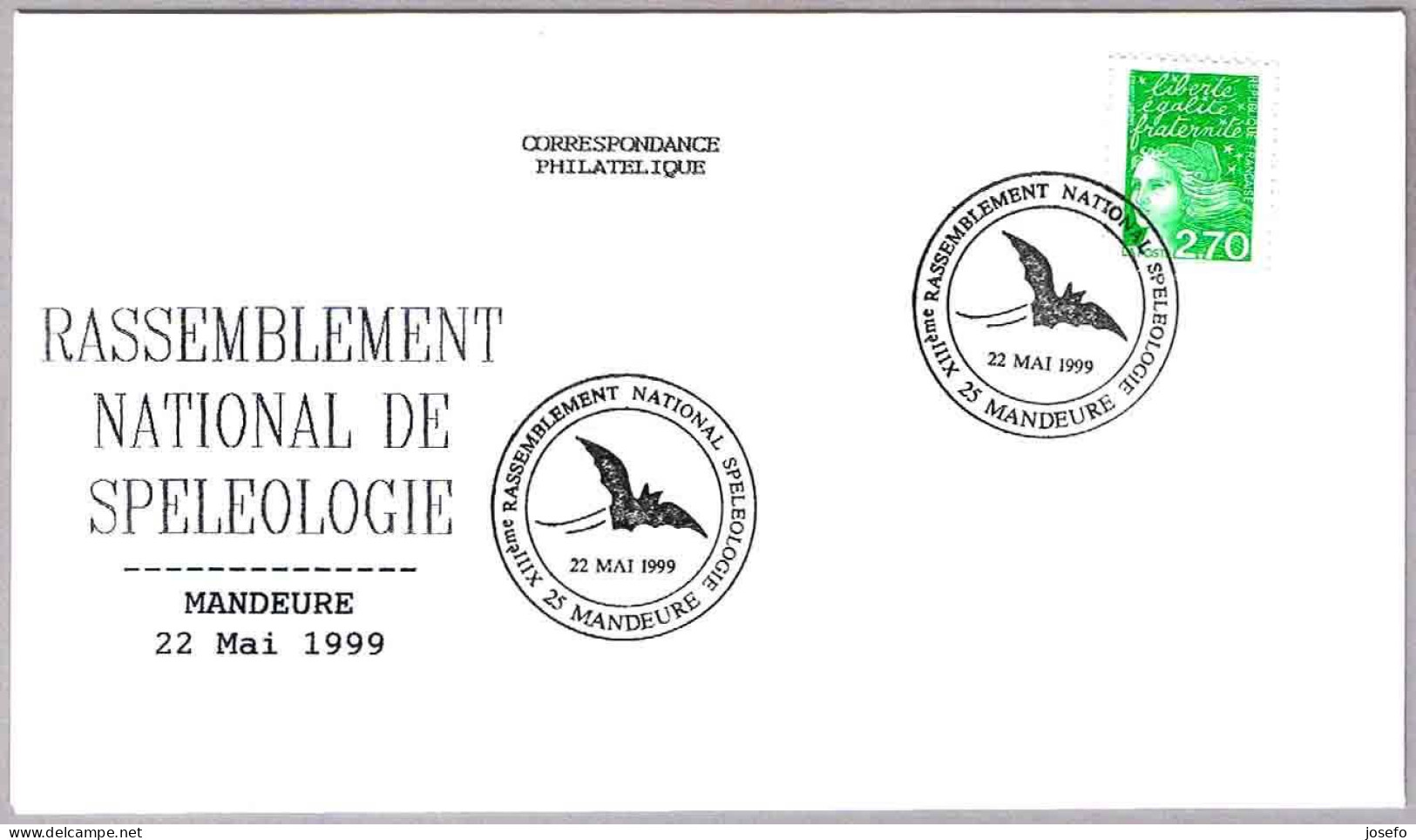 Reunion Nacional De ESPELEOLOGIA - SPELEOLOGY. MURCIELAGO - BAT. Mandeure 1999 - Murciélagos