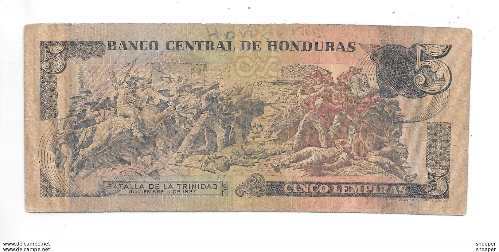 *honduras 5 Lempiras 1978  (6 December 1985)  63a - Honduras