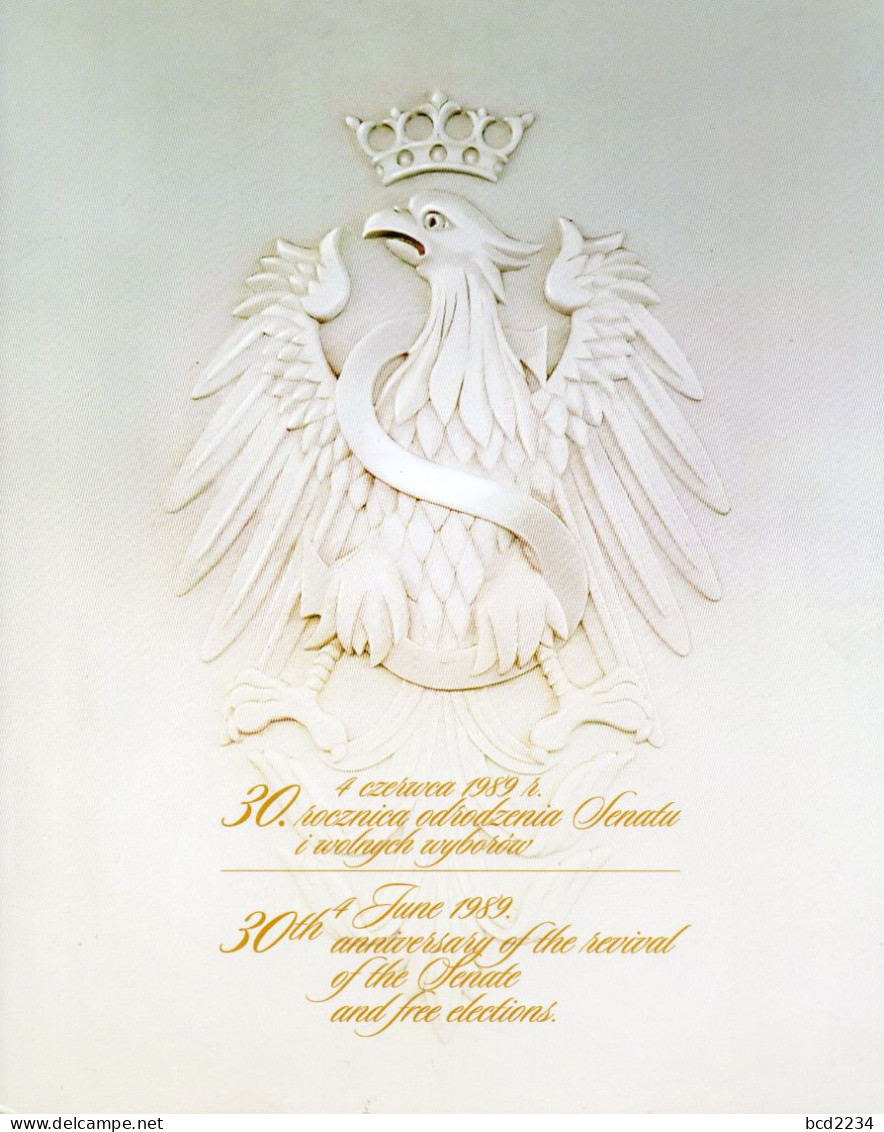 POLAND 2019 POLISH POST OFFICE LIMITED EDITION FOLDER: 30TH ANNIVERSARY OF POLISH SENATE & FREE ELECTIONS 4 JUNE 1989 - Vignettes Solidarnosc