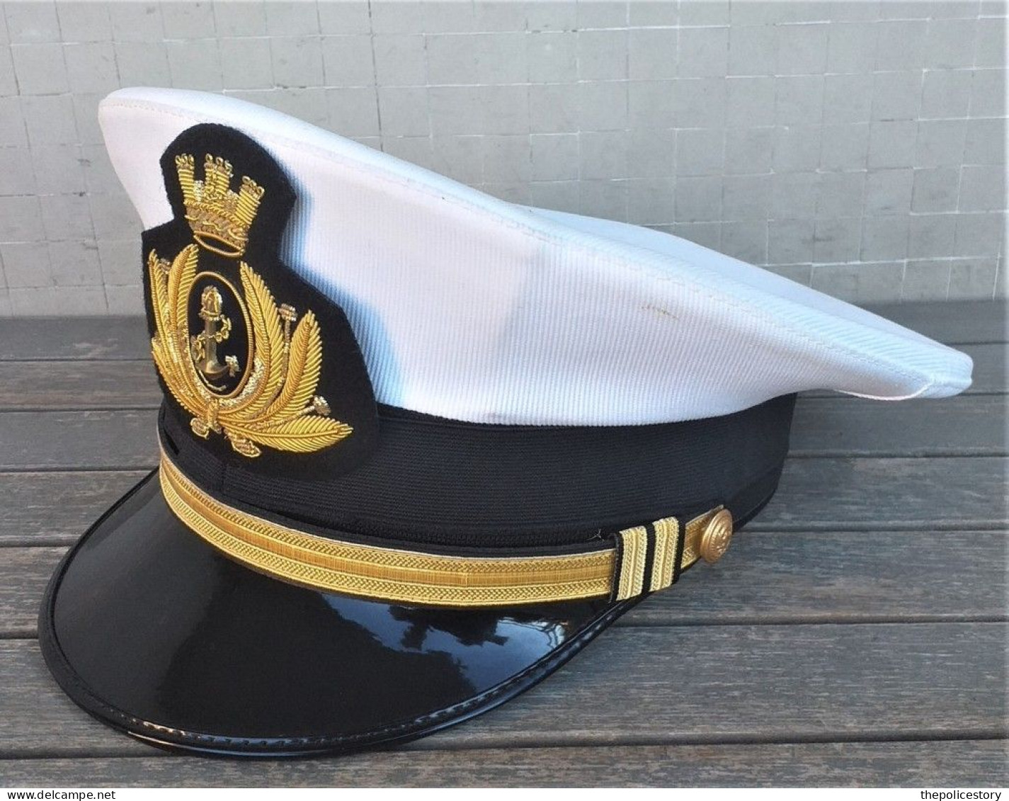 Berretto Visiera Vintage Ufficiale Marina Militare Originale Completo Mai Usato Tg.59 - Helme & Hauben