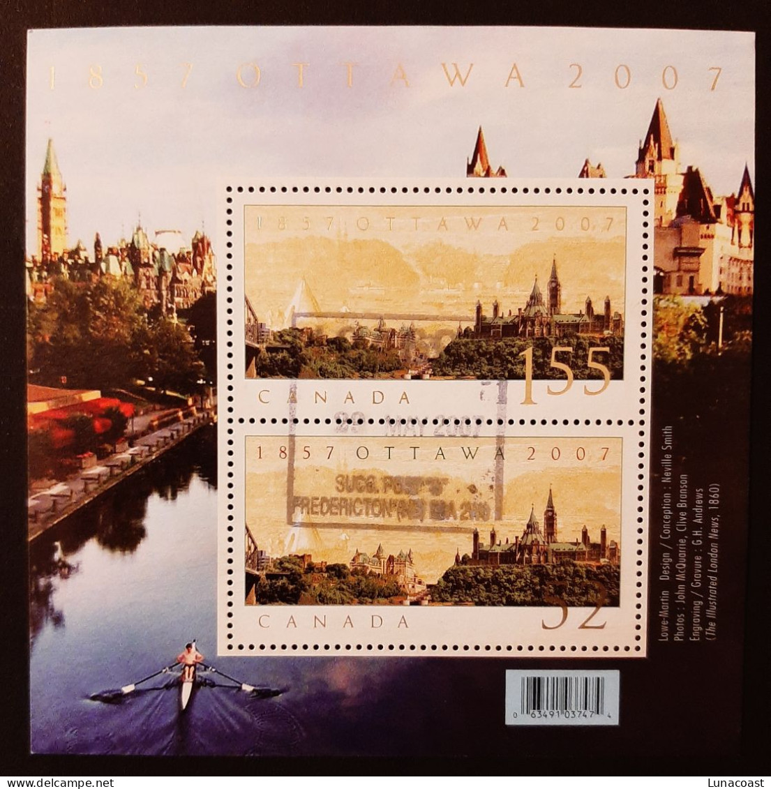 Canada 2007  USED Sc 2213   2.07$ Souvenir Sheet, Ottawa Capital - Oblitérés