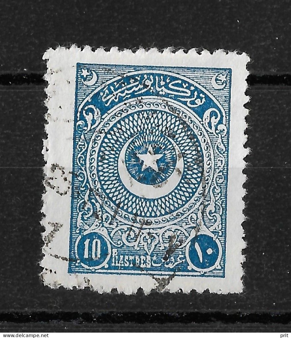 Turkey 1924 10 Piastres, Partial Colour Offset Error, Signed. Perf 12. Michel 842A /Scott 615c - Usados