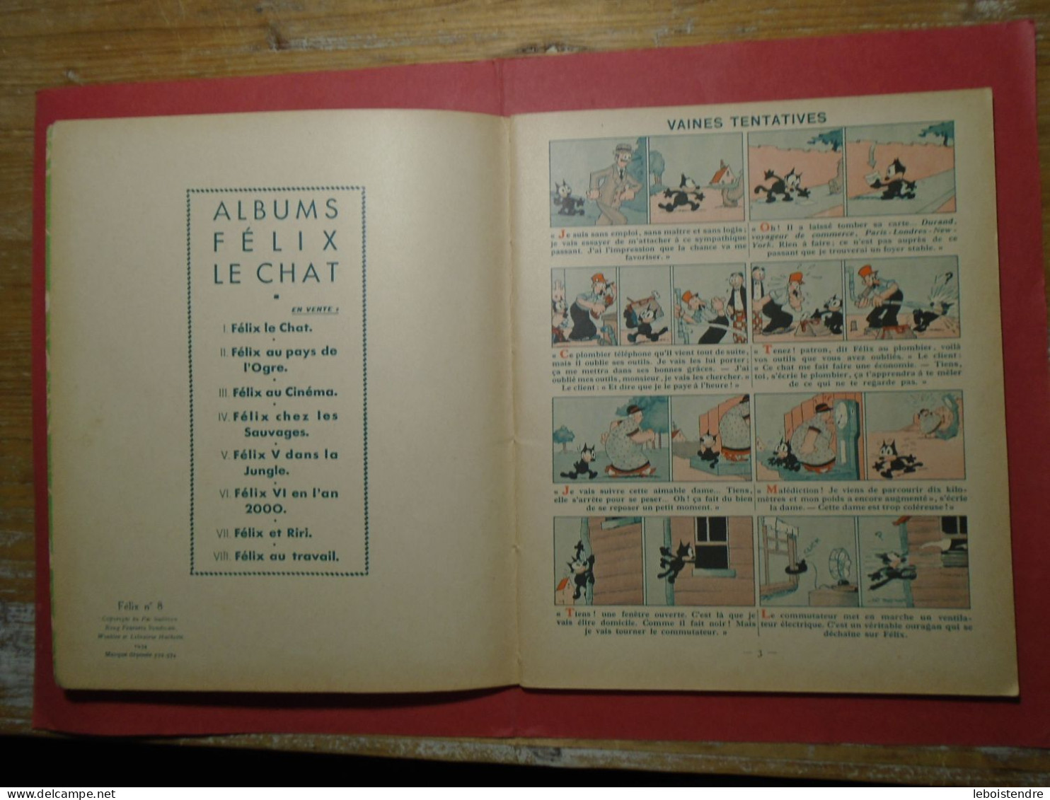 FELIX AU TRAVAIL 1934 HACHETTE = EDITION ORIGINALE EO TRES BON ETAT TRES FRAIS FELIX N 8 ILLUSTRATION DE PAT SULLIVAN - Félix Le Chat