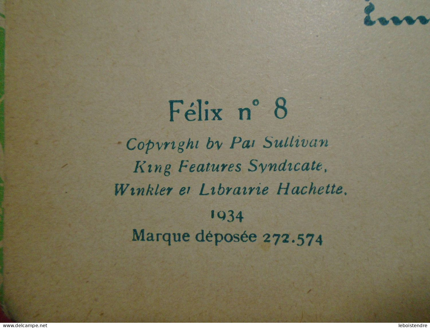 FELIX AU TRAVAIL 1934 HACHETTE = EDITION ORIGINALE EO TRES BON ETAT TRES FRAIS FELIX N 8 ILLUSTRATION DE PAT SULLIVAN