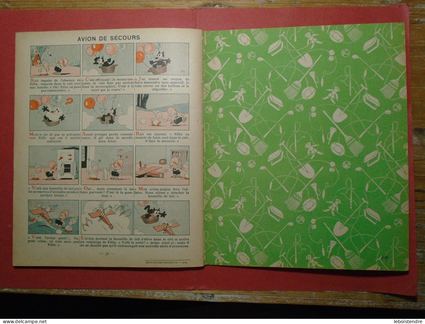 FELIX AU TRAVAIL 1934 HACHETTE = EDITION ORIGINALE EO TRES BON ETAT TRES FRAIS FELIX N 8 ILLUSTRATION DE PAT SULLIVAN