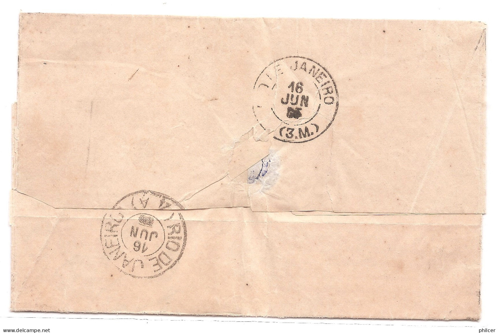 Portugal, 1885, # 43i Dent. 12 3/4, Tipo IV, Para Ripo Grande Do Sul - Storia Postale