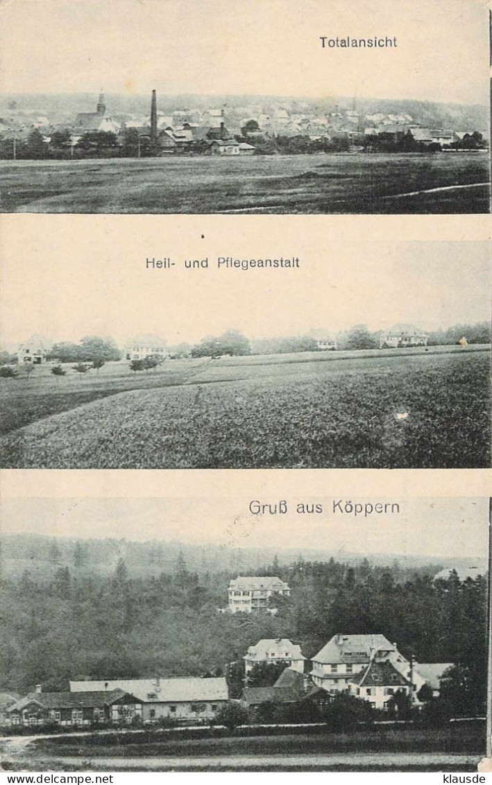 Köppern - Mehrbild Gel.1920 Bahnpoststempel - Friedrichsdorf