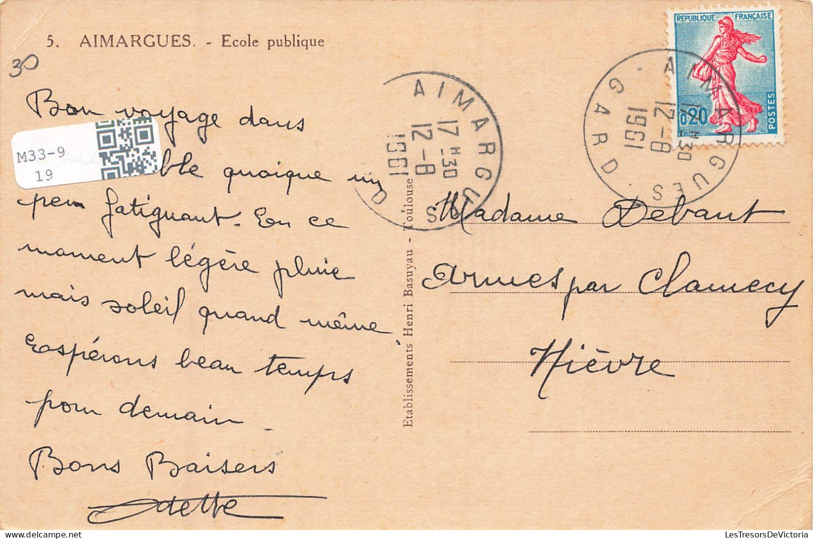 FRANCE - Aimargues - Ecole Publique - Carte Postale Ancienne - Autres & Non Classés