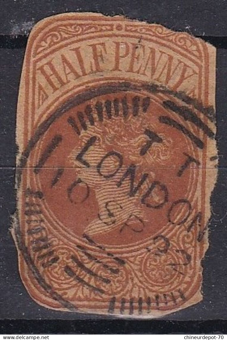 Queen Victoria HALF PENNY CACHET LONDON 1892 - Usati