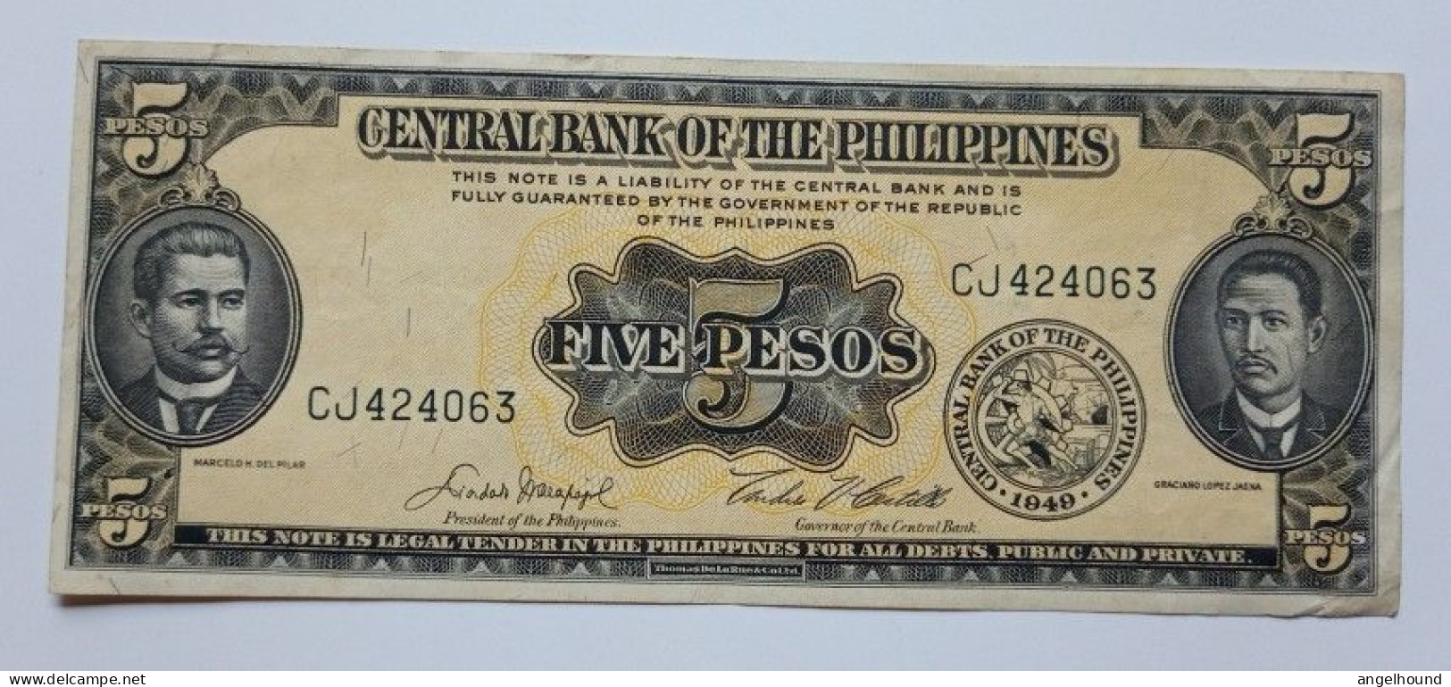 Philippines 5 Peso  Macapagal  / Castillo Signature - Philippines