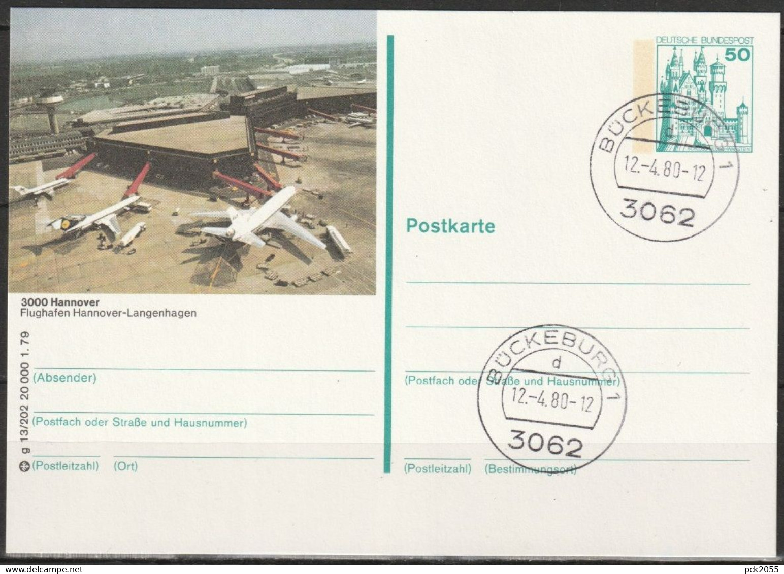 BRD Ganzsache 1979 MiNr.P129 G13/202 Hannover Flughafen Gebraucht ( PK 215) Günstige Versandkosten - Bildpostkarten - Gebraucht