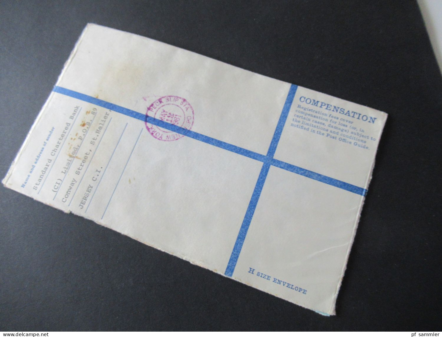 GB Jersey Channel Islands 1981 2x registered letter Postage and registration mit Marken Airmail nach New York USA