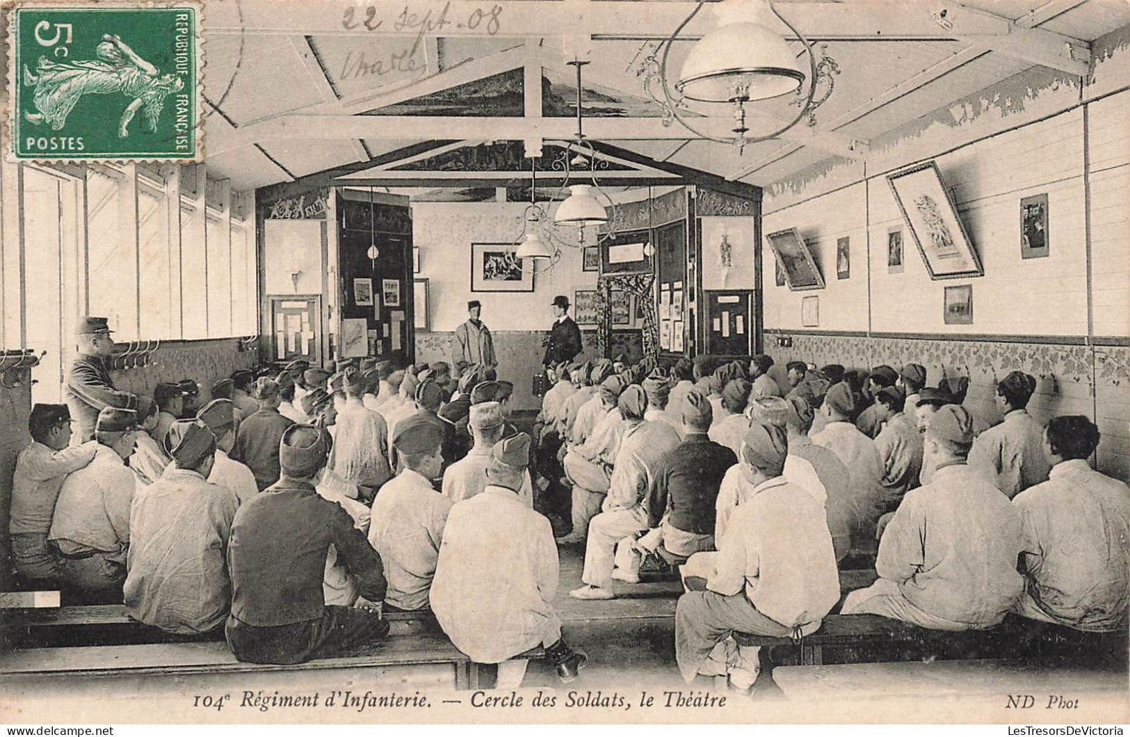 MILITARIA - Régiment D'infanterie - Cercle Des Soldats - Le Théâtre - Carte Postale Ancienne - Regimente