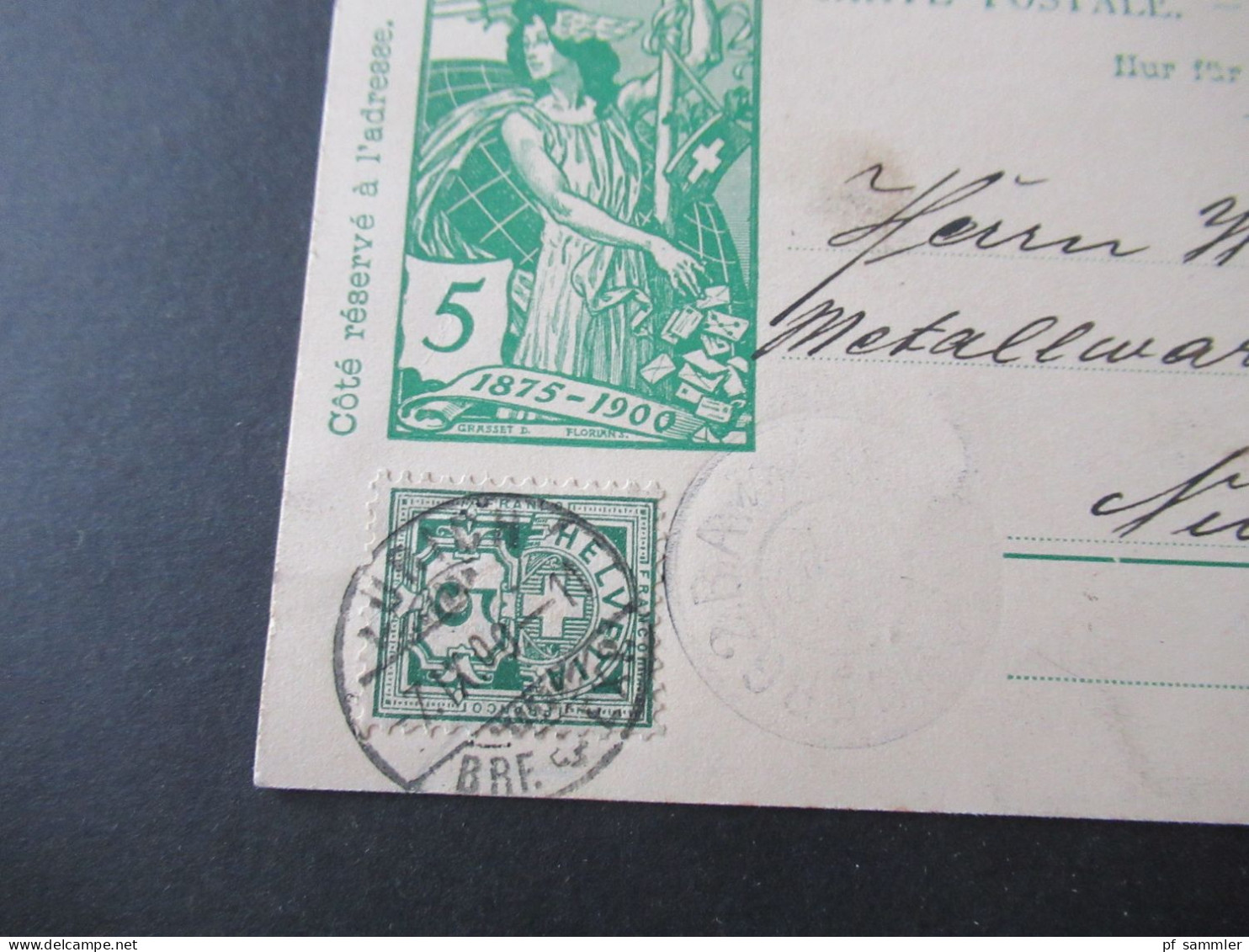 Schweiz 1900 Ganzsachen Jubilé De Union Universelle Teils Mit Zusatzfrankaturen Nach Nürnberg Gesendet Bahnpost Ambulant - Enteros Postales