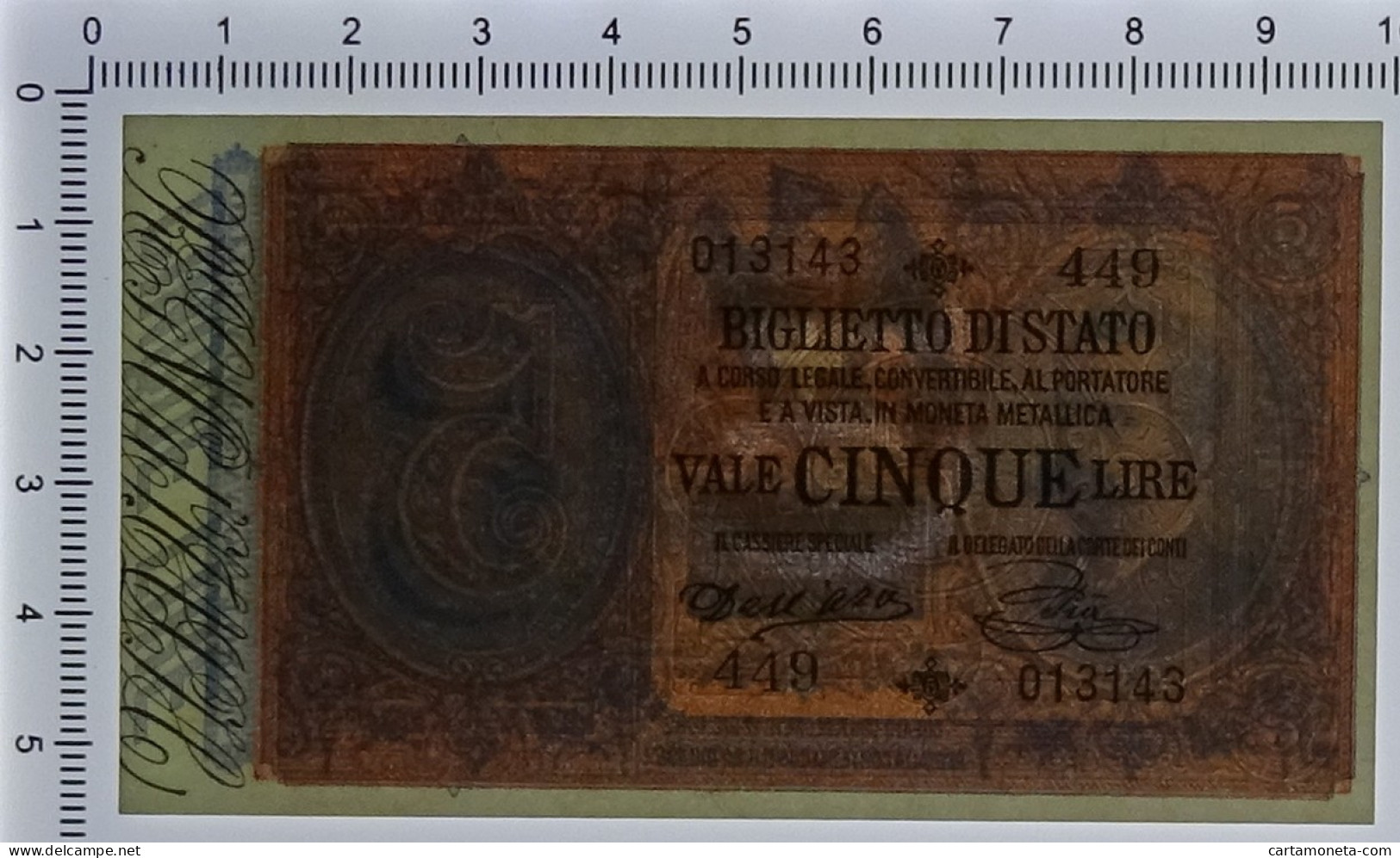 5 LIRE BIGLIETTO DI STATO EFFIGE UMBERTO I 06/08/1889 FDS-/FDS - Sonstige