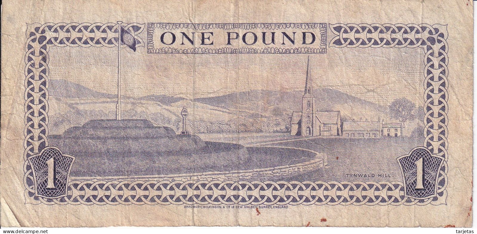 BILLETE DE LA ISLA DE MAN DE 1 POUND DEL AÑO 1972 A 1975 - 1 Pound