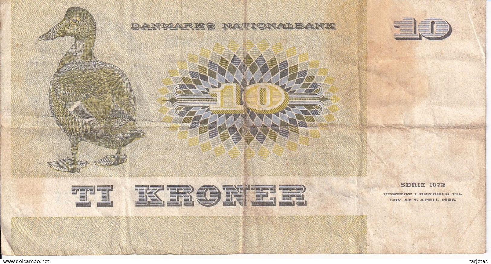 BILLETE DE DINAMARCA DE 10 KRONER DEL AÑO 1972  (BANK NOTE) - Danemark