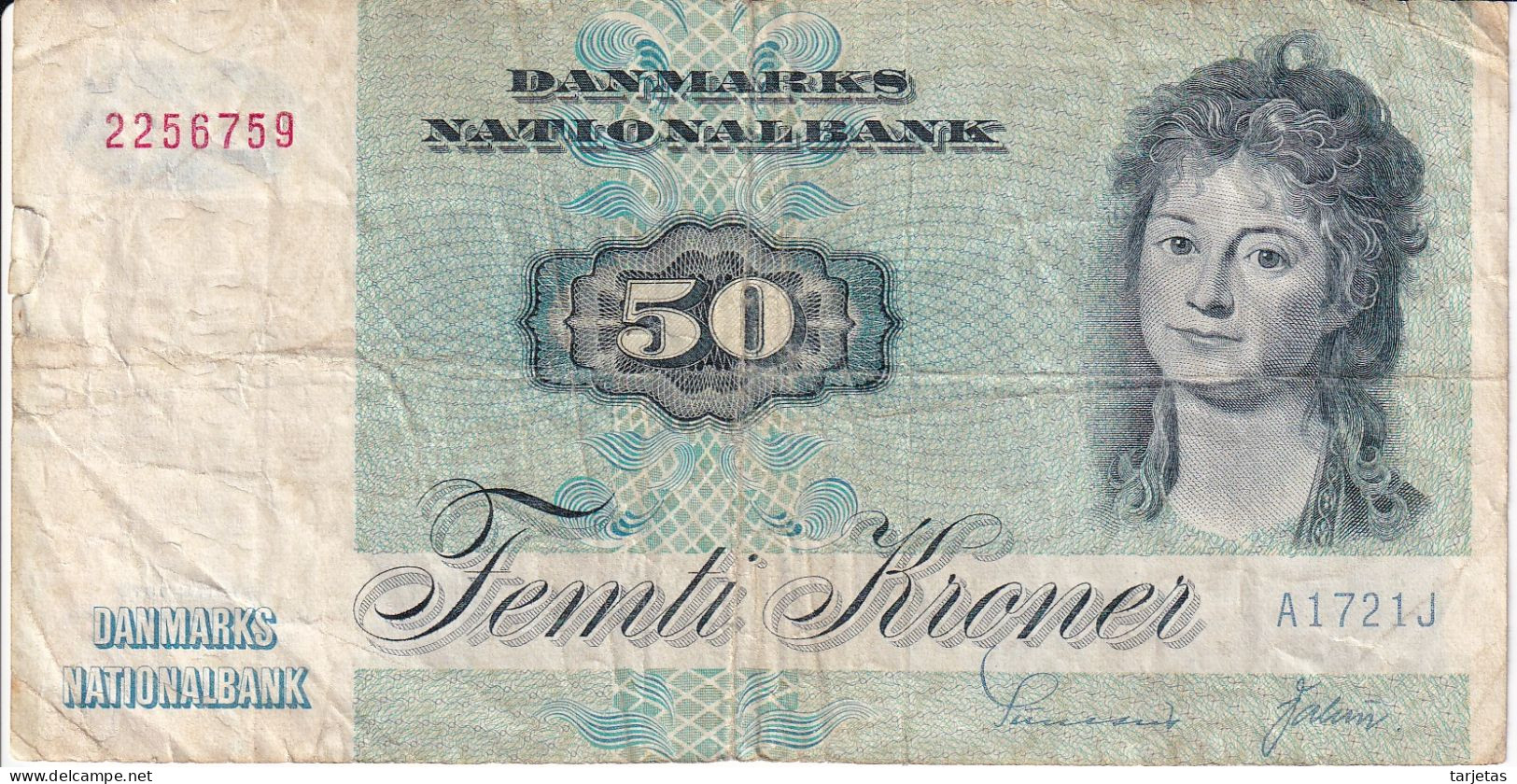 BILLETE DE DINAMARCA DE 50 KRONER DEL AÑO 1972 (BANK NOTE) - Danemark