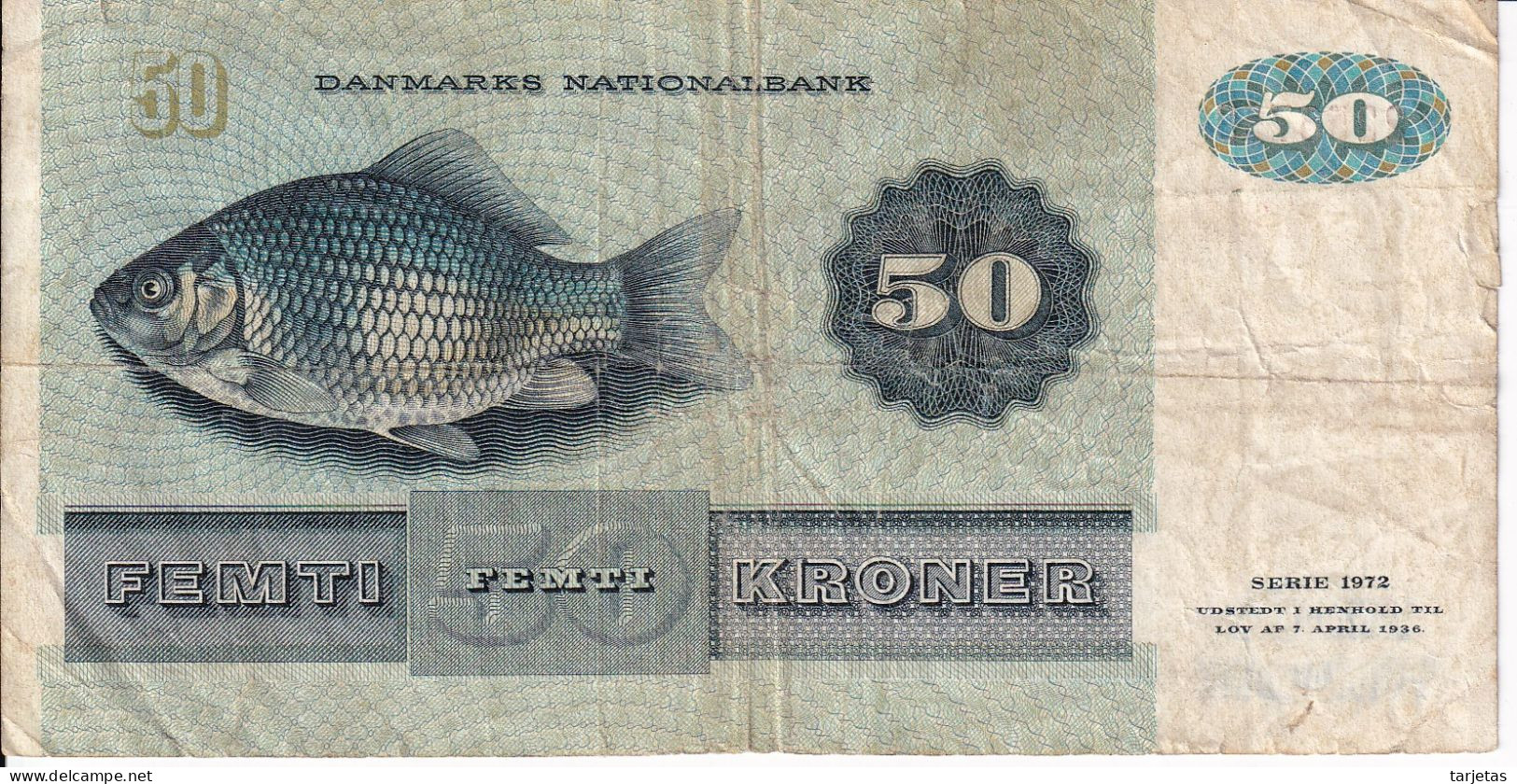 BILLETE DE DINAMARCA DE 50 KRONER DEL AÑO 1972 (BANK NOTE) - Danemark