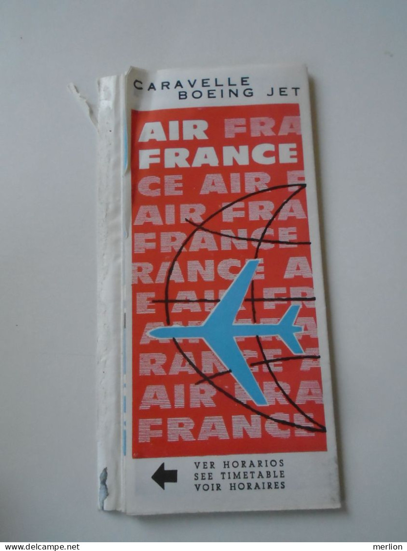 ZA482.46 Air France  TImetable  Paris, Madrid Barcelona -Map Of Madrid Ca 1970 - Europe