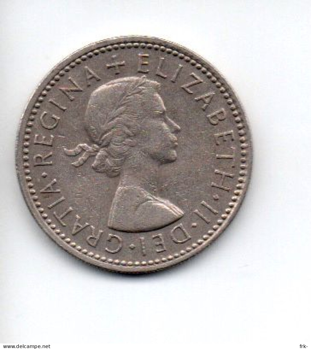 GRAN BRETAGNA 1 SHILLING 1962 - J. 1 Florin / 2 Shillings