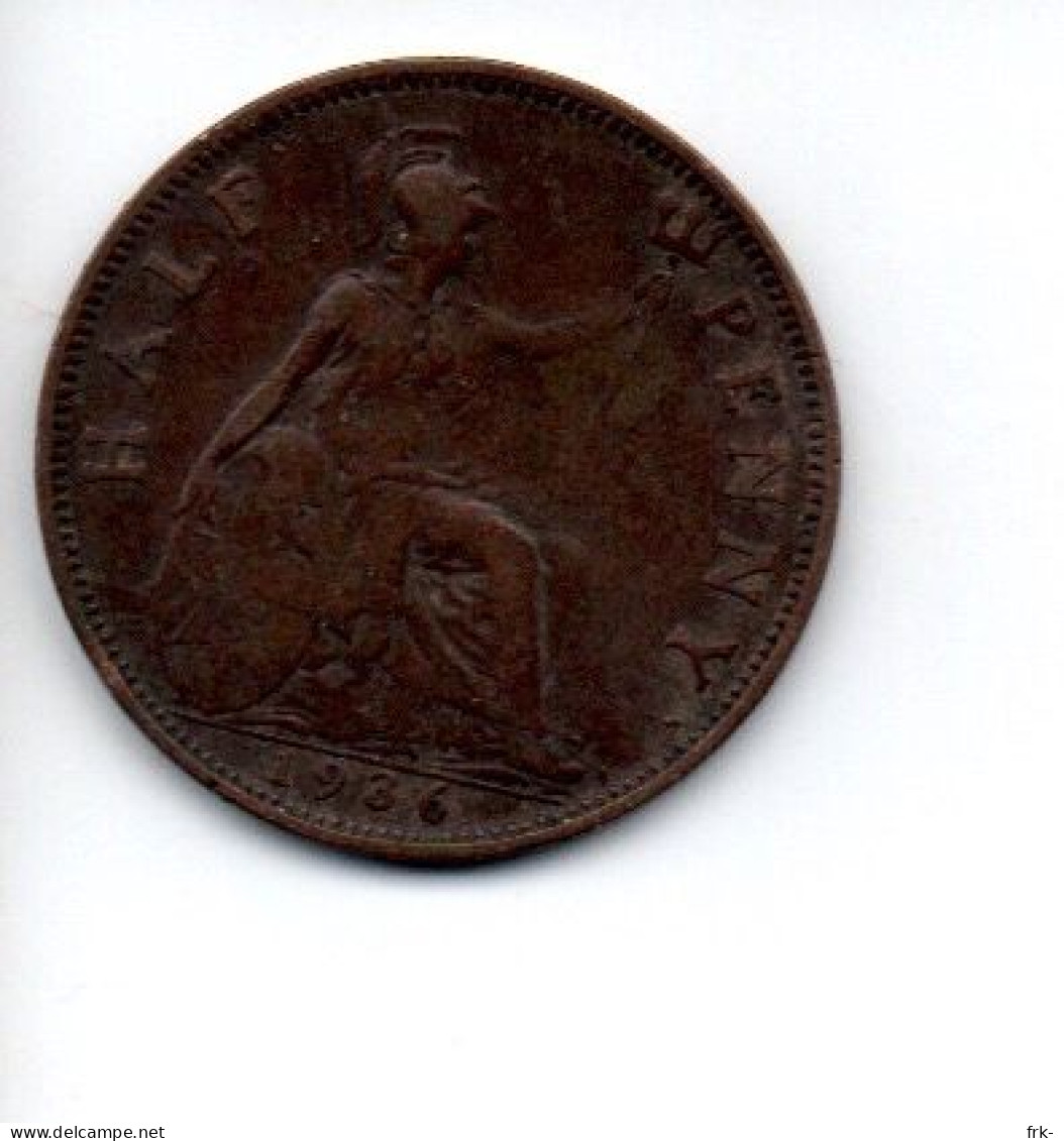 GRAN BRETAGNA HALF PENNY 1936 - C. 1/2 Penny